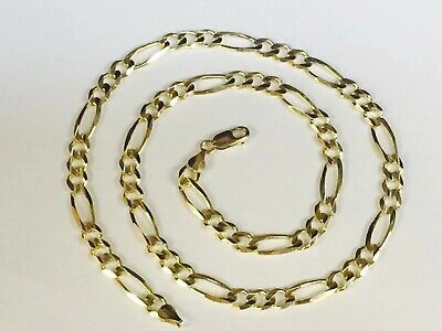 Pre-owned R C I 14k Yellow Gold 18" Solid Figaro Curb Link Chain/necklace 4.5mm 13 Grams Fig120 In No Stone