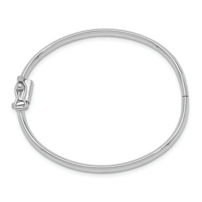 Pre-owned Accessories & Jewelry 14k White Gold Children's Polished Hinged 3.75mm Baby Bangle Kid's Jewelry 5"