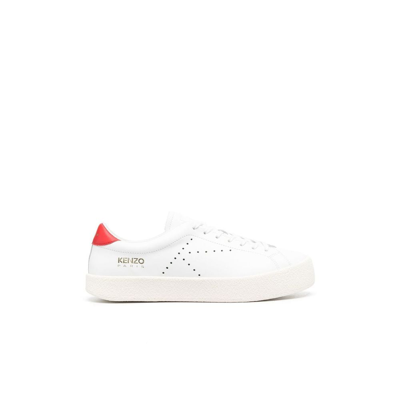 Shop Kenzo Swing Low-top Leather Sneakers - Men's - Calf Leather/rubber In White
