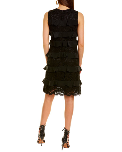 Shop Dolce & Gabbana Silk-blend Sheath Dress In Black