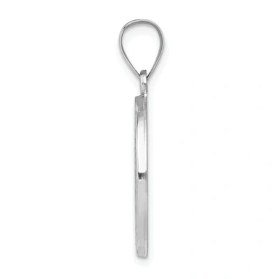 Pre-owned Goldia 14k White Gold Satin & Polished St. Christopher Protect Us Medal Round Pendant