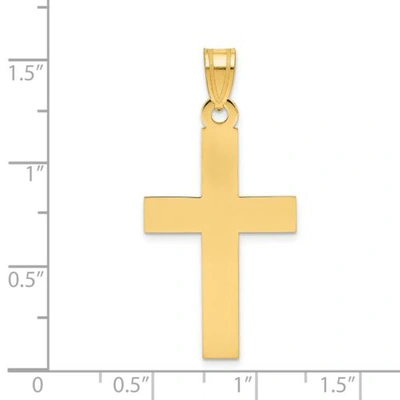 Pre-owned Goldia 14k Yellow Gold Solid & High Polished Engravable Medium Plain Latin Cross Charm
