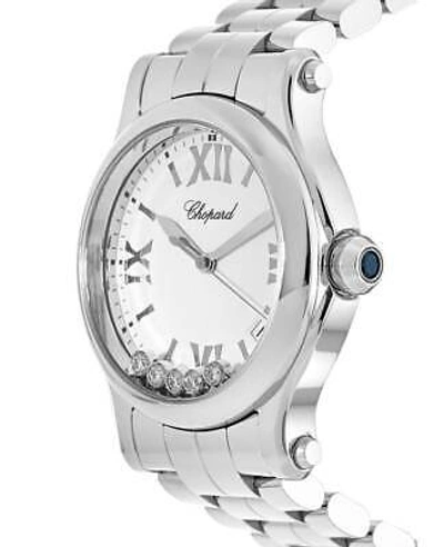Pre-owned Chopard Happy Sport Medium 36mm Floating Diamonds Women's Watch 278582-3002