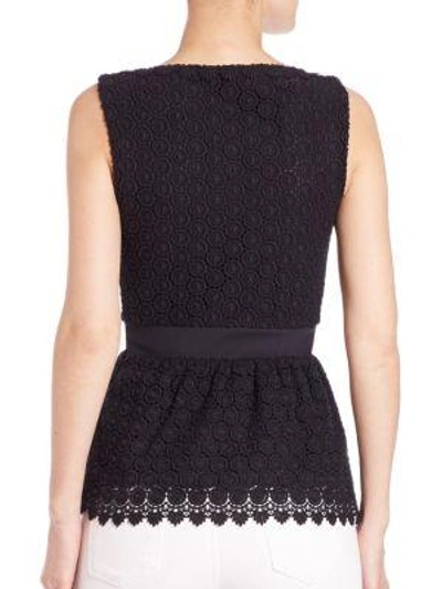 Shop Diane Von Furstenberg Tavita Medallion Lace Top In Black