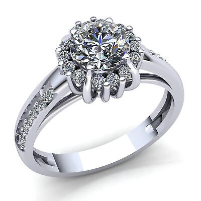 Pre-owned Jewelwesell Genuine 3ct Round Cut Diamond Ladies For Her Solitaire Engagement Ring 14k Gold