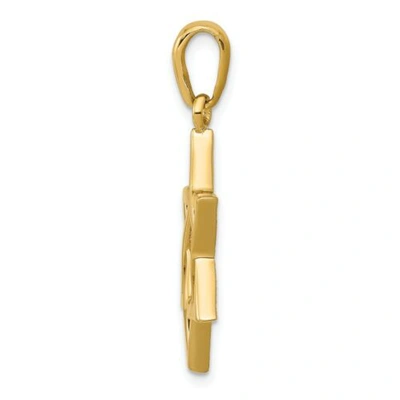 Pre-owned Goldia 14k Yellow Gold Polished Solid Star Of David Jewish Symbol Religious Pendant
