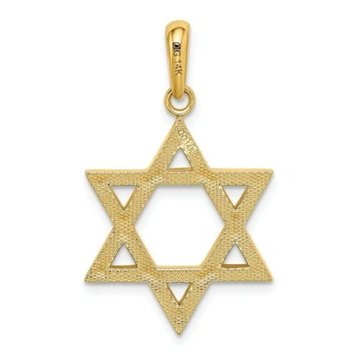 Pre-owned Goldia 14k Yellow Gold Polished Solid Star Of David Jewish Symbol Religious Pendant
