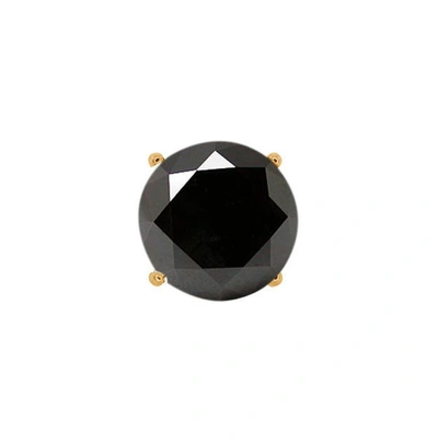 Pre-owned Limor 0.37ct Round Genuine Aaa Black Diamond 18k Yellow Gold Men's Single Stud Earring