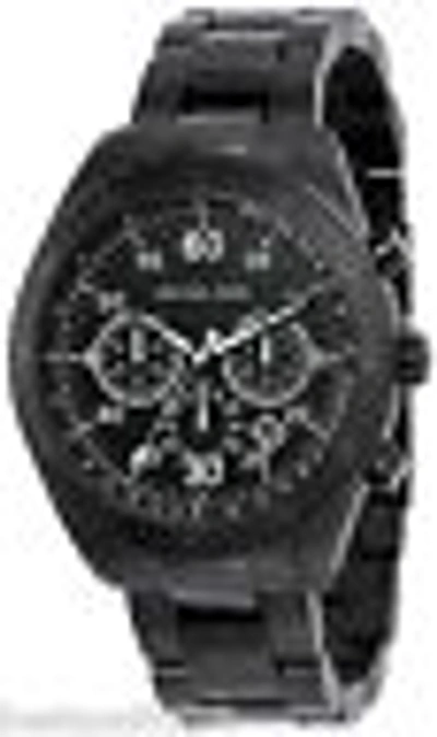 Pre-owned Michael Kors Black Tone Ion Plated S/ Steel Chronograph Men's Watch-mk8139