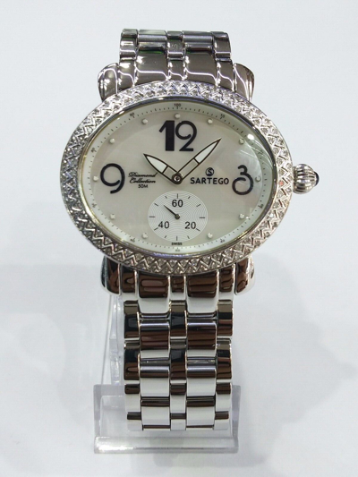 Pre-owned Sartego Women's Diamond Collection White Dial Swiss Quartz Watch Sdwt060s