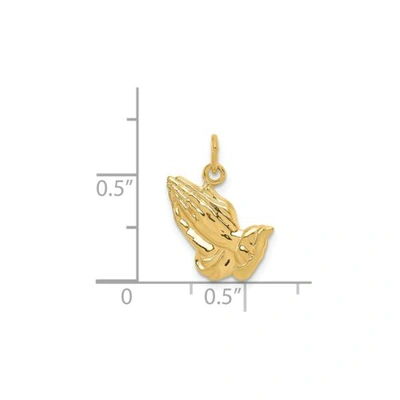 Pre-owned Accessories & Jewelry 14k Yellow Gold Solid & High Polished Praying Hands Charm