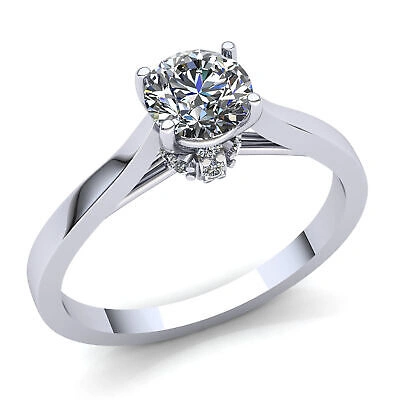 Pre-owned Jewelwesell 0.5ctw Round Cut Diamond Ladies Classic Solitaire Engagement Ring 10k Gold