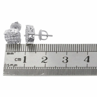 Pre-owned Jfl Diamonds & Timepieces 14k White Gold Princess Diamond Soleil Collection Circle Stud Earrings 0.50 Ct.