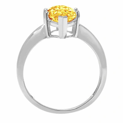 Pre-owned Pucci 2.5 Ct Marquise Cut Designer Statement Classic Real Citrine Ring 14k White Gold