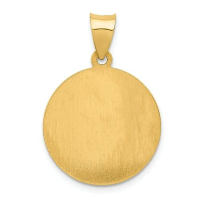Pre-owned Accessories & Jewelry 14k Yellow Gold Satin & Polished St. Patrick Pray For Us Medal Round Pendant