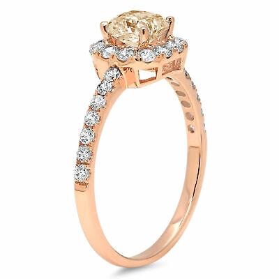 Pre-owned Pucci 1.4 Ct Princess Natural Morganite Bridal Statement Designer Ring 14k Pink Gold