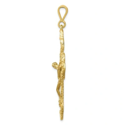 Pre-owned Goldia 10k Yellow Gold Solid & Diamond Cut Filigree Designer Cross / Crucifix Charm
