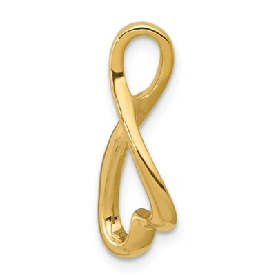 Pre-owned Goldia 14k Yellow Gold Polish Fancy Heart Shape Endless Omega Slide Charm For Necklace