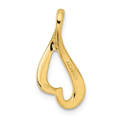 GOLDIA Pre-owned 14k Yellow Gold Polish Fancy Heart Shape Endless Omega Slide Charm For Necklace