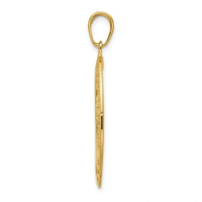 Pre-owned Pricerock 14k Yellow Gold Satin & Polished Saint Christopher Protect Us Oval Medal Pendant