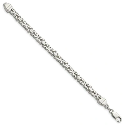 Pre-owned Goldia Sterling Silver Solid 6mm Polished Byzantine Bracelet W/ Lobster Clasp 8" In White