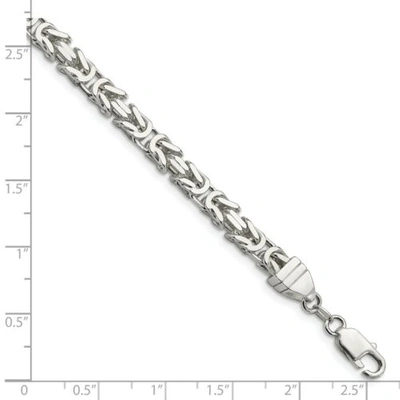 Pre-owned Goldia Sterling Silver Solid 6mm Polished Byzantine Bracelet W/ Lobster Clasp 8" In White