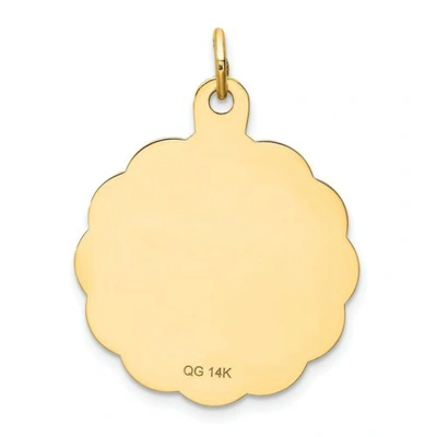 Pre-owned Goldia 14k Yellow Gold Graduation Day With Diploma Brocaded Disc Solid Polished Pendant