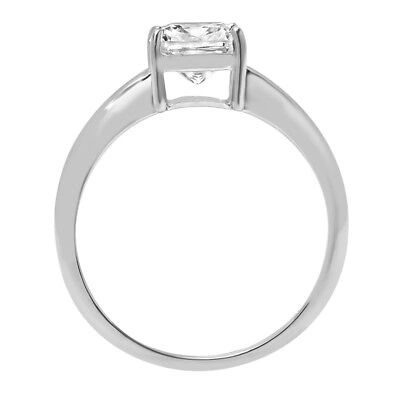 Pre-owned Pucci 0.9ct Cushion Cut Simulated Solitaire Statement Promise Ring 14k White Gold In D