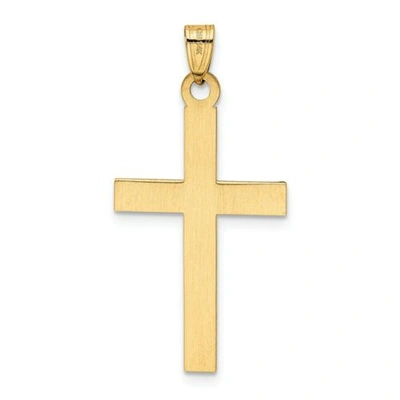 Pre-owned Pricerock 14k Yellow Gold Polished Engraveable Latin Cross Christianity Religious Charm