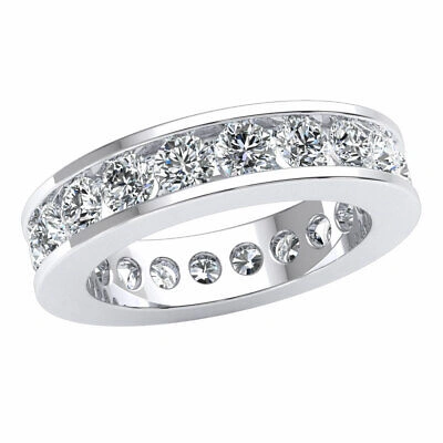 Pre-owned Jewelwesell 3.00ct Classic Channel Stackable Band Eternity Ring Natural Diamond 18k Gold