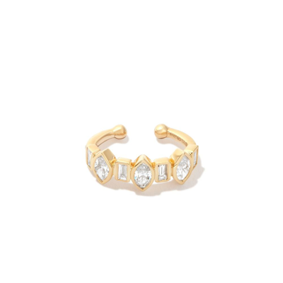 Shay 18k Yellow Gold Diamond Bezel Ear Cuff In Gold