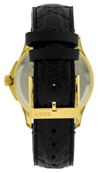 Pre-owned Gucci G-timeless 38mm Black Gg Dial Quartz Ss Unisex Watch Ya1264034