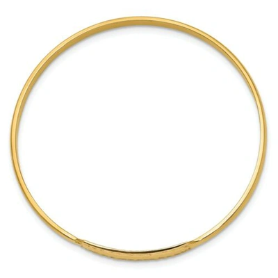Pre-owned Pricerock 14k Yellow Gold Children's Engraveable Slip-on Baby Id Bangle Kids Bracelet 5.5"