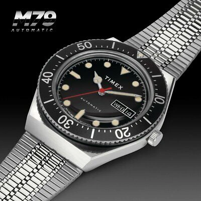 Pre-owned Timex M79 Automatic 40mm Silver Black