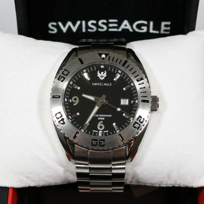 Pre-owned Swiss Eagle Se-9015-11 Quartz Mens Watch