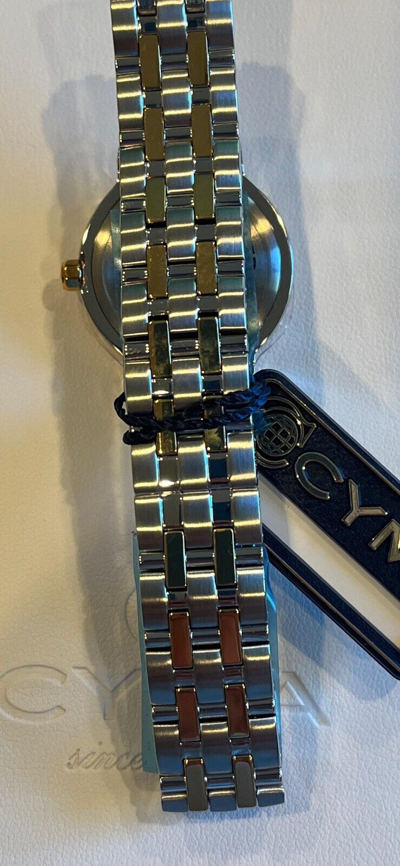 Pre-owned Cyma Stainless Steel And Gold Plated Ladies Luxury Quartz Watch