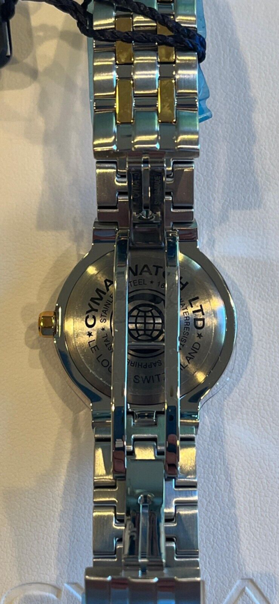 Pre-owned Cyma Stainless Steel And Gold Plated Ladies Luxury Quartz Watch