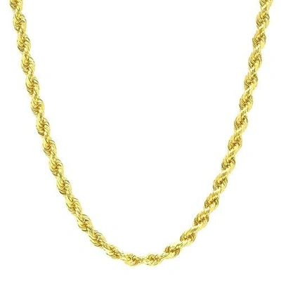 Pre-owned 18k Gold Rope Chain Necklace 18k Solid Gold Rope Chain Necklace Men Women 3mm 7" 8" 16" 18" 20" 22" 24" 30"
