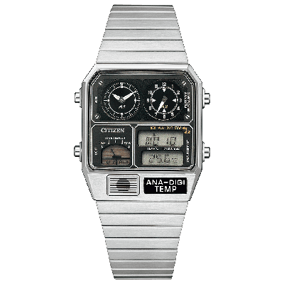 Pre-owned Citizen Ana-digi Temp Jg2101-78e Silver Men Watch Analog Digital From Japan