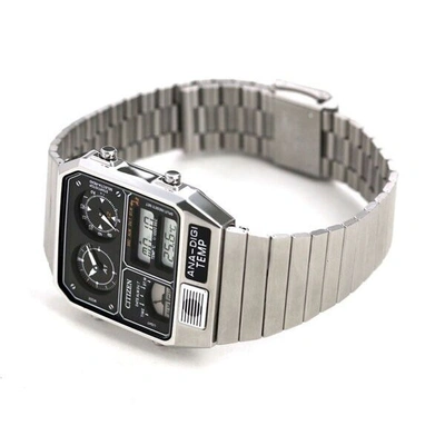 Pre-owned Citizen Ana-digi Temp Jg2101-78e Silver Men Watch Analog Digital From Japan