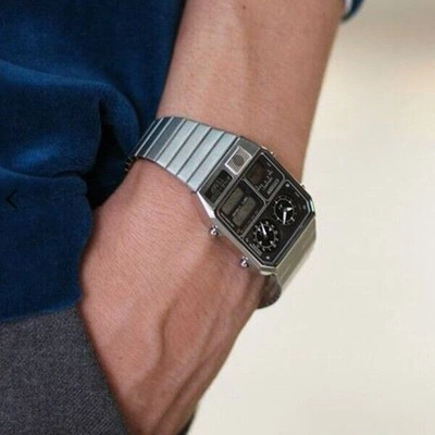 Pre-owned Citizen Ana-digi Temp Jg2101-78e Silver Men Watch Analog Digital From Japan