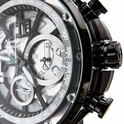 Pre-owned Alexandre Christie 6393mc Mens Chronograph Wrist Watch 46.5mm Case Leather Strap