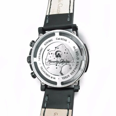 Pre-owned Alexandre Christie 6393mc Mens Chronograph Wrist Watch 46.5mm Case Leather Strap