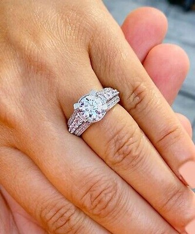Pre-owned Knr Gia Certified 14k Solid Yellow Gold Round Cut Diamond Engagement Ring 3.50ctw In White
