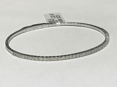 Pre-owned Morris 1.00 Carat Natural Diamond Flexible Bracelet 6.5 Inch G-h Si 14k White Gold