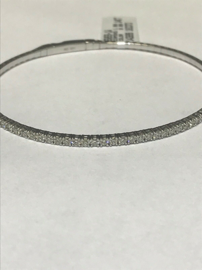 Pre-owned Morris 1.00 Carat Natural Diamond Flexible Bracelet 6.5 Inch G-h Si 14k White Gold