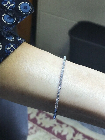 Pre-owned Morris 1.00 Carat Natural Diamond Flexible Bracelet 6.5 Inch G-h Si 14k White Gold