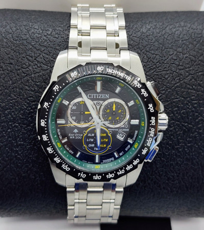 Pre-owned Citizen Promaster Mx Black Dial Sapphire Stainless Steel Watch Bl5578-51e