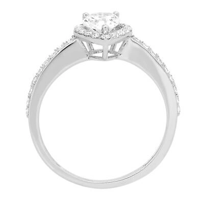 Pre-owned Pucci 1.22ct Pear Synthetic Moissanite Classic Bridal Statement Ring 14k White Gold In White/colorless