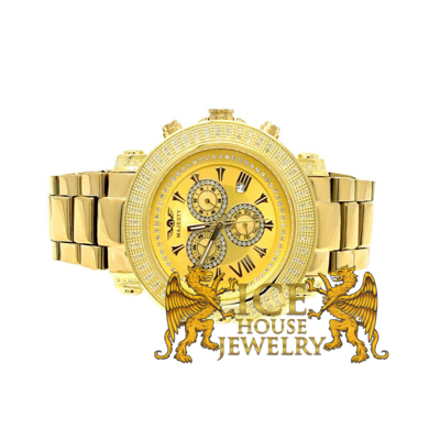 Pre-owned Techno Grill Icy Joe Rodeo  48 Mm Roman Illusion Dial 2.48 Ctw Real Diamond Watch